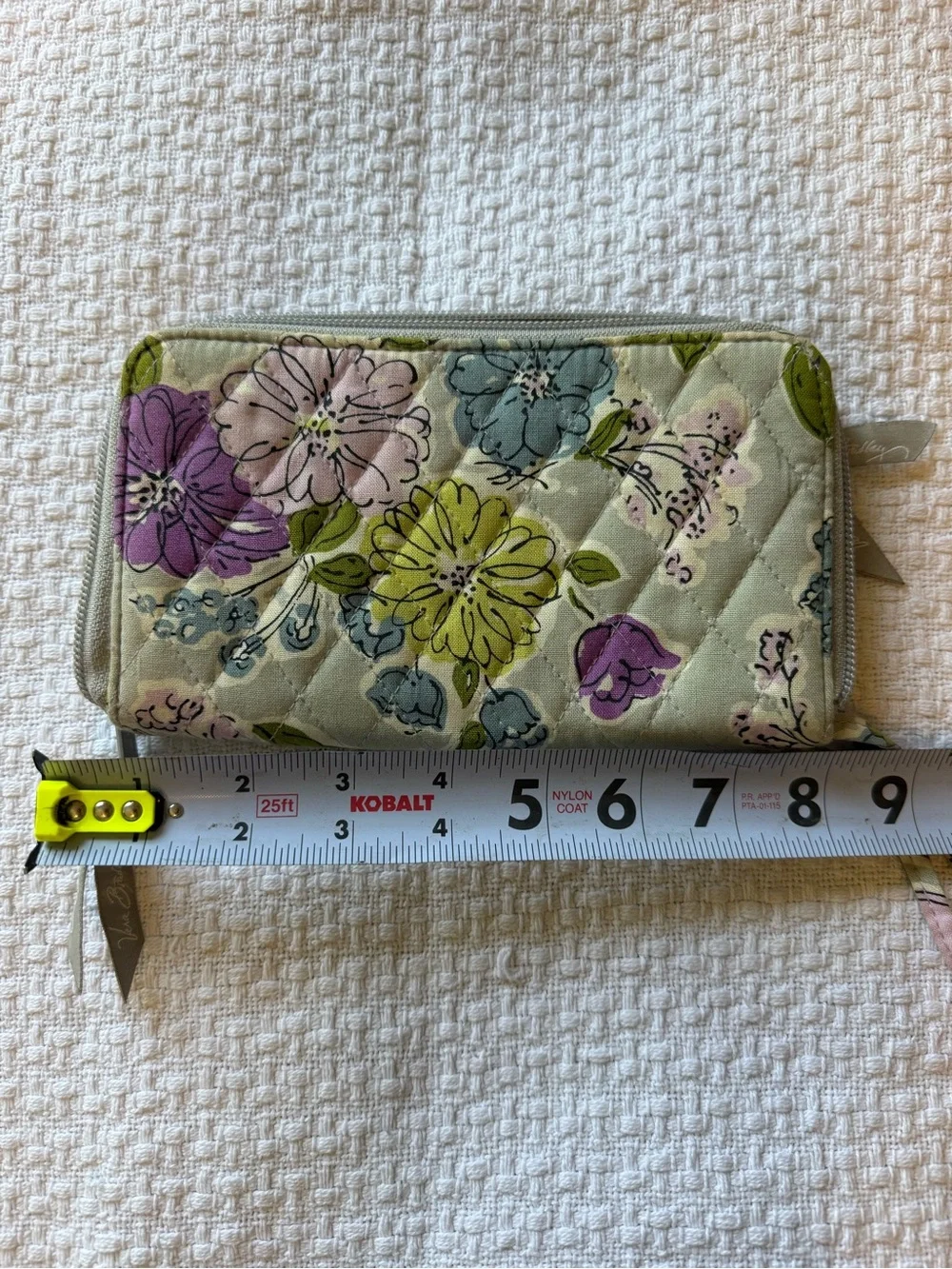 Vera Bradley Quilted Floral Zip Wallet in Gray, Green, Purple, Pink - Picture 5 of 6